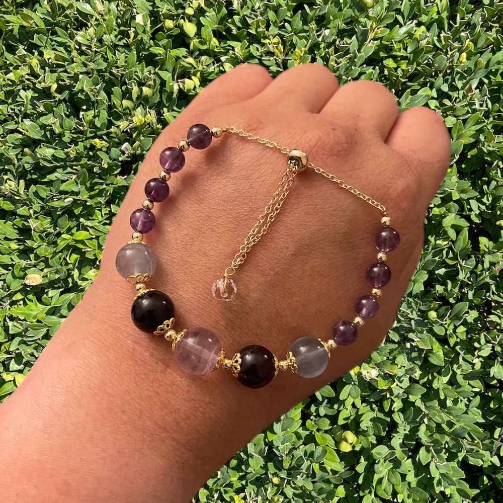 Amethyst with Blue Chalcedony Bracelet